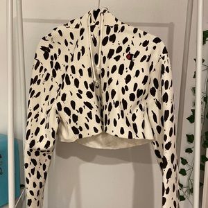 Champion Reverse Weave Cow Print Cropped Hoodie